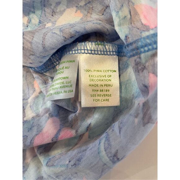 Lilly Pulitzer Margot Dress Blue Floral Size XXS 100% Pima Cotton - Picture 6 of 6